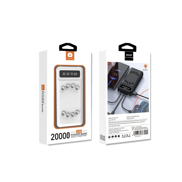 High Capacity Mobile Powerbank Charger 20000 Mah Built in 3 in 1 Ip Micro Type c Powerbank 20000mah
