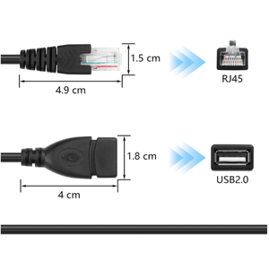 Câble d'extension USB 2.0 femelle vers RJ45 8P4C Ethernet mâle pour routeur, modem <span class=keywords><strong>ADSL</strong></span>, caméra, ordinateur portable, ordinateur de bureau - Product Image 2