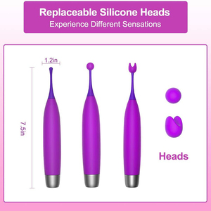 Hochfrequenz-Klitorisvibrator mit 2 Silikon-Aufsätzen, leistungsstarker Klitoris-G-Punkt-Nippel-Stimulator für schnellen Orgasmus, Sexspielzeug - Product Image 3