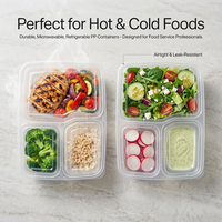 Boîte alimentaire jetable en PP à 3 compartiments avec couvercle transparent, boîte à emporter pour la préparation des repas au restaurant