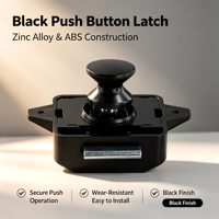 Loquet à poussoir lisse en alliage de zinc et ABS, sans clé, pour porte d'armoire de camping-car, plusieurs couleurs, joint personnalisé