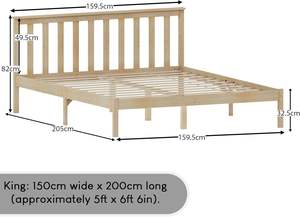 Inweto 200x150 Design sofisticato stile moderno pino massiccio <span class=keywords><strong>letto</strong></span> King Size in legno con <span class=keywords><strong>testiera</strong></span> per camera da <span class=keywords><strong>letto</strong></span> naturale - Product Image 3