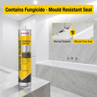 Sellador de Silicona Acética de Alta Calidad Sanvo TB252 300ml, Antimoho, Impermeable, para Trabajos en Madera y Construcción, Marca Privada OEM