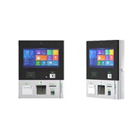Kiosque d'auto-enregistrement mural pour hôtel, écran tactile, kiosque en libre-service avec lecteur de codes-barres, lecteur NFC et lecteur d'empreintes digitales