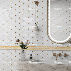 Daisy Hoa Nghệ Thuật Thiết Kế Và Thủ Công Bằng Đá Cẩm Thạch Gạch Mosaic Red Travertine Trắng Khảm Cho Nhà Bếp Và Phòng Tắm Tường Gạch - Product Image 5