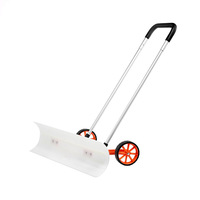 Vente en gros d'usine : pelle à neige à roulettes 95*25cm avec lame en ABS et manche en aluminium réglable, pelle à neige manuelle pour allée