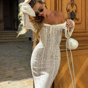 Z-1042 Vestido de Mujer Elegante con Mangas Acampanadas y Cordones, Nueva Colección Otoño 2026, Venta al Por Mayor - Product Image 3