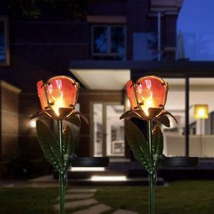 Solar Iron Flower Lawn <b>Lights</b> <b>Led</b> Water Resistant Outdoor Garden Decor - Product Image 2