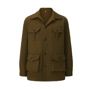 Nouvelle Collection Printemps OEM – Veste Safari Homme Style Britannique Ample Multi-Poches Vintage avec Revers pour la <span class=keywords><strong>Chasse</strong></span> et la Randonnée - Product Image 1