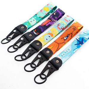 Dây đeo chìa khóa bằng polyester in logo tùy chỉnh, dây đeo tay ngắn với in lụa và phụ kiện móc. - Product Image 2