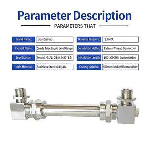 Указатель уровня воды для парового котла из кварцевого стекла, устойчивый к высоким температурам и давлению, простой указатель уровня масла для резервуаров - Product Image 4