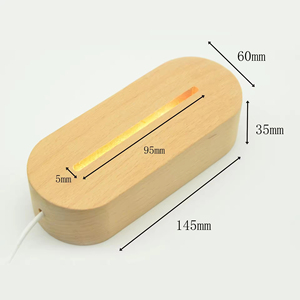 USB Wooden Base Lamp Led 3D Night <b>Light</b> Round Oval Rectangle Wood Led Night <b>Light</b> Base Wooden 3d Led Lamp Base 3d Night <b>Light</b> - Product Image 6