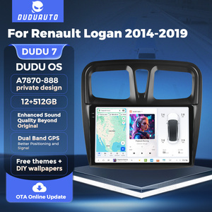 DUDUAUTO para <span class=keywords><strong>Renault</strong></span> Logan 2014-2019, Sistema Multimedia Android Modificado para Auto, Navegación Bluetooth, Carplay, Pantalla <span class=keywords><strong>de</strong></span> Visión Trasera - Product Image 2