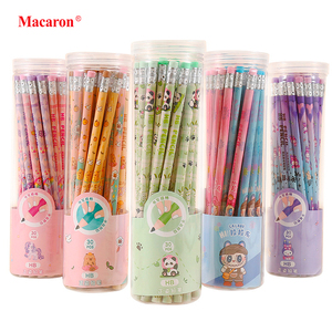 Macaron phim hoạt hình in thiết kế 30pcs HB bút chì tiêu chuẩn bút chì với Tẩy không độc hại chì lõi dễ thương bút chì trường hợp cho trẻ em - Product Image 1