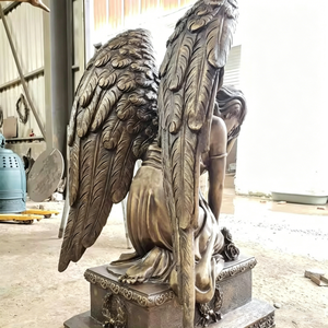 Statue de la Victoire Ailée en Bronze, Grande Sculpture d'Ange en Métal pour Jardin, Technique de Coulée Offset pour Expositions d'Art Religieux en Jardin et au Parc - Product Image 4