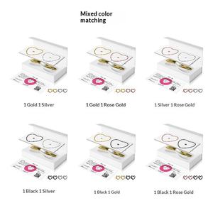 Bracelets de couple tendance en acier inoxydable avec électrodéposition - Design de serrure éternelle pour anniversaire - Product Image 3