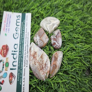 Pierres précieuses synthétiques de laboratoire Agate Crazy Lace d'Inde, effet lumineux, certifiées CAL, remplissage de fracture, pour la fabrication de bijoux - Product Image 2