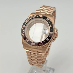 Boîtier de montre en acier inoxydable de 40 mm avec bracelet en or rose complet, verre saphir, compatible avec les mouvements NH34/NH35 - Product Image 4