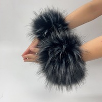 Manchettes en fausse fourrure pour poignets, chaudes et coupe-vent, pour femme, automne-hiver, une paire