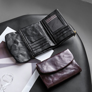 Portefeuille court en cuir véritable pour femme Zenos, porte-cartes pliable rétro et porte-monnaie avec compartiments multi-couches - Product Image 6