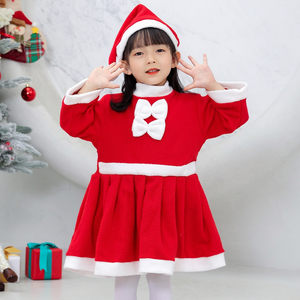 Girls Santa Dress <b>Christmas</b> Costume Red Fleece <b>Jumper</b> with Hat Toddler <b>Kids</b> Holiday Outfit - Product Image 1