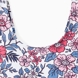 ชุดบิกินี่ลายดอกไม้แบบสั่งทำพิเศษสำหรับครอบครัว ชุดแทนกินี่สีสันตัดกัน กางเกงว่ายน้ำ 6 ชิ้น ชุดชายหาดสำหรับทั้งครอบครัว - Product Image 4