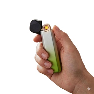 Luxury Slim Metal USB Electronic <b>Lighter</b> Rechargeable <b>Windproof</b> Plasma Arc Flameless Pocket <b>Lighter</b> for Smoking Men Gift - Product Image 5