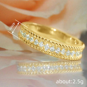 Anillo de Eternidad T0770 en Oro Amarillo con Diamantes Redondos de Corte Brillante en Engaste de Canal para Mujer, Joyería Fina para Bodas - Product Image 4