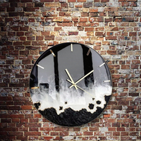 Horloge murale en résine à affichage à aiguilles de style Art déco antique, design abstrait pour salon