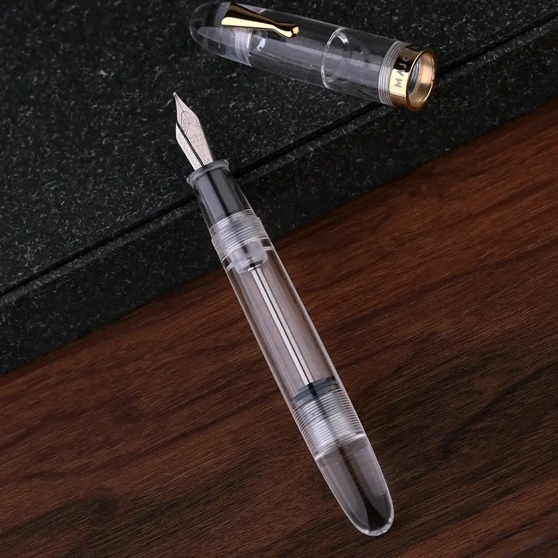MAJOHN C4 شفافة مانعة للتسرب سعة كبيرة حامل قلم الحبر تخزين العام الأعمال الكتابة الايريديوم قلم حبر صنع في الصين