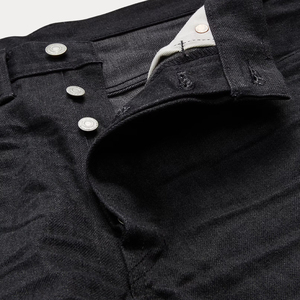 Vente en gros de jeans vintage à 5 poches en denim noir, coupe ample, sur mesure, fabricant de jeans en denim épais pour hommes - Product Image 3