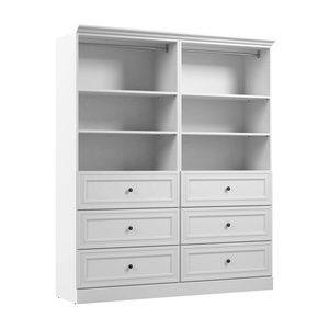 Armoire ouverte modulaire moderne sur mesure avec étagère réglable en panneau MDF mélaminé, design shaker à double bord, petit placard <span class=keywords><strong>d</strong></span>'<span class=keywords><strong>entrée</strong></span> - Product Image 4