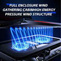 Support de refroidissement pour ordinateur portable avec ventilateur, base métallique, lumière d'ambiance colorée, pour jeux et ordinateurs portables gaming