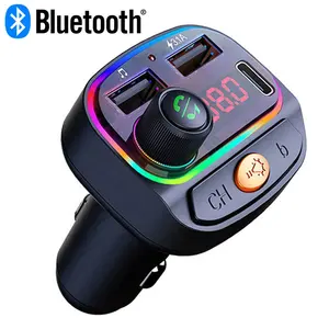 Il nuovo caricatore per telefono Stereo per auto con luci colorate trasmettitore Fm Bluetooth senza fili lettore Mp3 per auto multifunzionale OEM ABS U Disk
