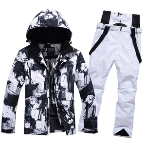 Tuta da sci impermeabile per uomo invernale antivento giacca da sci calda spessa e pantaloni da neve Set <span class=keywords><strong>abbigliamento</strong></span> da snowboard maschile all'aperto - Product Image 1