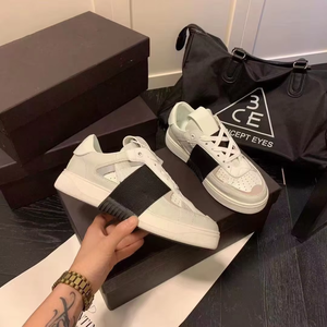 Fashion Genuine <b>Leather</b> Patchwork <b>Trainers</b> Sneakers Runway Wedges Round Toe Men Loafers Flats Luxury Designer <b>Women</b> Casual Shoes - Product Image 1