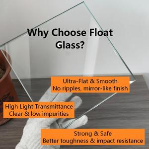 Verre flotté transparent de grande taille 2440*3660/3300*2140mm pour façades, verre à rainures lisses sans distorsion, panneaux de verre flotté transparent robustes - Product Image 6
