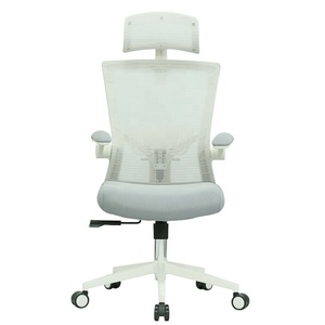 <span class=keywords><strong>Silla</strong></span> de escritorio ergonómica blanca con soporte trasero de malla de alta calidad y cuero sintético <span class=keywords><strong>para</strong></span> trabajo de oficina - Product Image 1