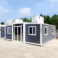Maison conteneur extensible avec structure en acier inoxydable, design moderne, respirante, petite maison extérieure, châssis de remorque capsule sur roues