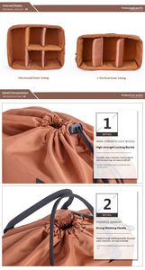 Organizador de Equipo Fotográfico Acolchado de Poliéster, Divisores para Bolsas, Cierre a Prueba de Golpes, Espuma Absorbente de Impactos para Bolsas de Mensajería - Product Image 3