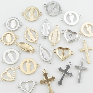 Europa Populaire Religieuze Stijl Diy Mode Sieraden Component Legering Zirkoon Jesus Maagd Mary Hart Hanger Ketting Accessoires - Product Image 3