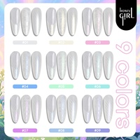HONEY GIRL Nouveau Satin Pat Pat Gel 9 Couleur LED UV Soak-Off Style Français Vernis À Ongles Personnalisé Nail Art Peinture Privé Blooming Gel