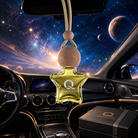 Flacon diffuseur de parfum de voiture en verre transparent en forme d'étoile, vide, recyclable, de luxe, 9 ml, avec bouchon en bois