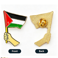 Épinglette en émail personnalisée Drapeau de la Palestine, motif main tenant le drapeau, badge de revers symbolique, motif moderne antique fleur d'amour, pour commandes en gros et événements