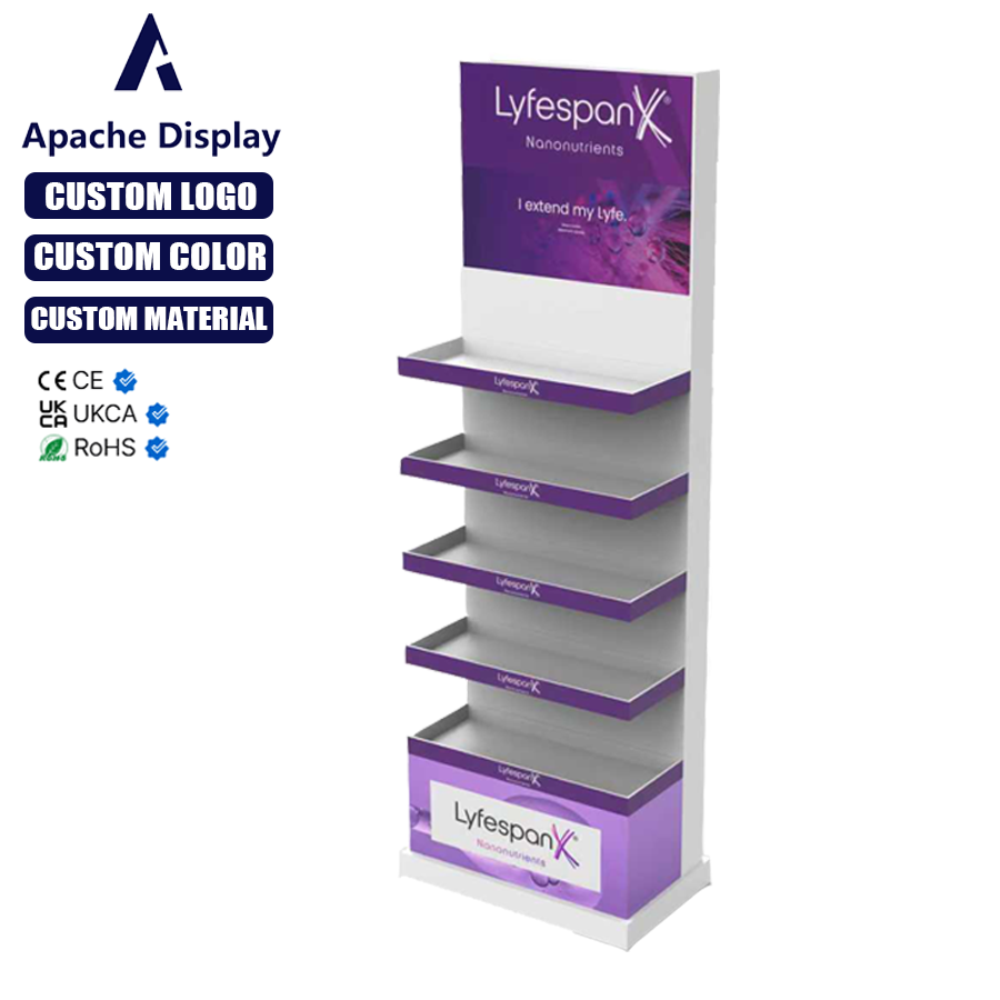 Apache Custom Multi Material Cosmetics Display Rack for Luxury Beauty Boutiques, Skincare Clinics and Department Store Counters — view 4