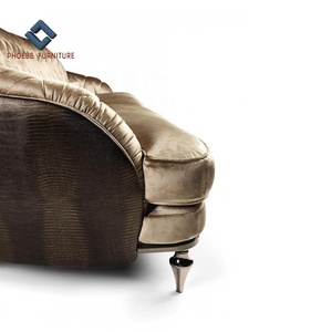 Châu Âu Nhung Vàng Sang Trọng <span class=keywords><strong>Sofa</strong></span> Vải <span class=keywords><strong>4</strong></span> Chỗ Chesterfield Tufted Couch - Product Image 6