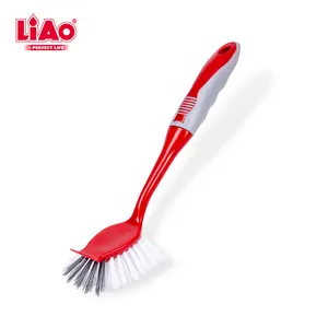 LIAO Kitchen Dish Pot Cleaner Bàn Chải Chà Với Tay Cầm TPR Dài