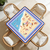 Tapis de Mahjong 31,5''x31,5'' Antidérapant et Réducteur de Bruit pour Mahjong Américain