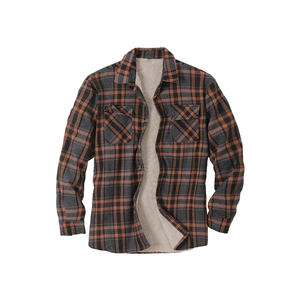 Men <strong>Checked</strong> <strong>Shirts</strong> Thick Quilted <strong>Lined</strong> Breathable Long Sleeve Men Winter <strong>Shirts</strong> Coat with Pockets Supplier Clothing - Product Image 1