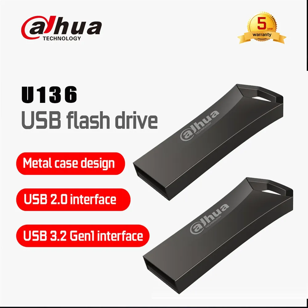 Dahua U136 यूएसबी फ्लैश ड्राइव 16GB 32GB 64GB के लिए धातु खोल यूएसबी Pendrive पेन ड्राइव मेमोरी स्टिक पीसी